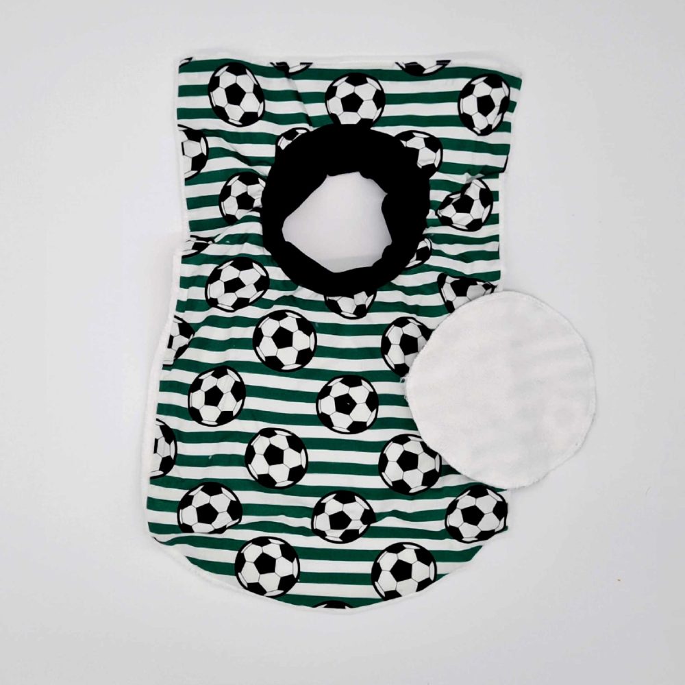 Bavoir à enfiler - vu côté tissu à motif