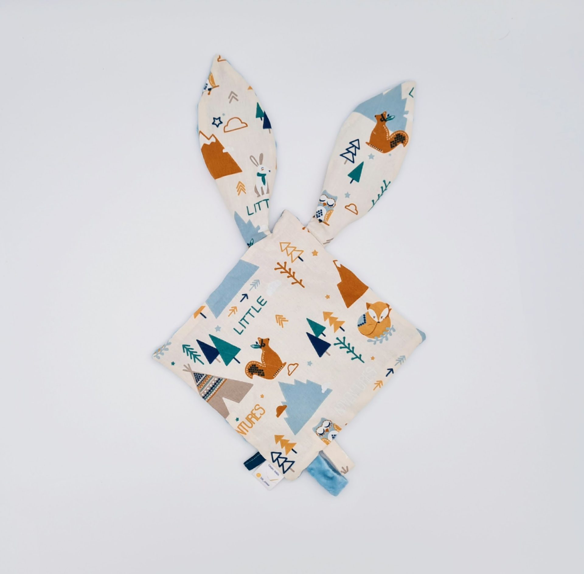 Doudou vu côté tissu à motif