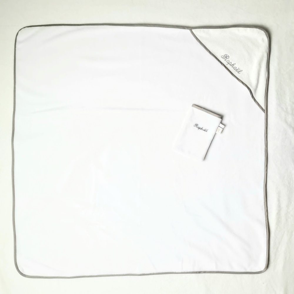 cape de bain gant de toilette assorti à personnaliser